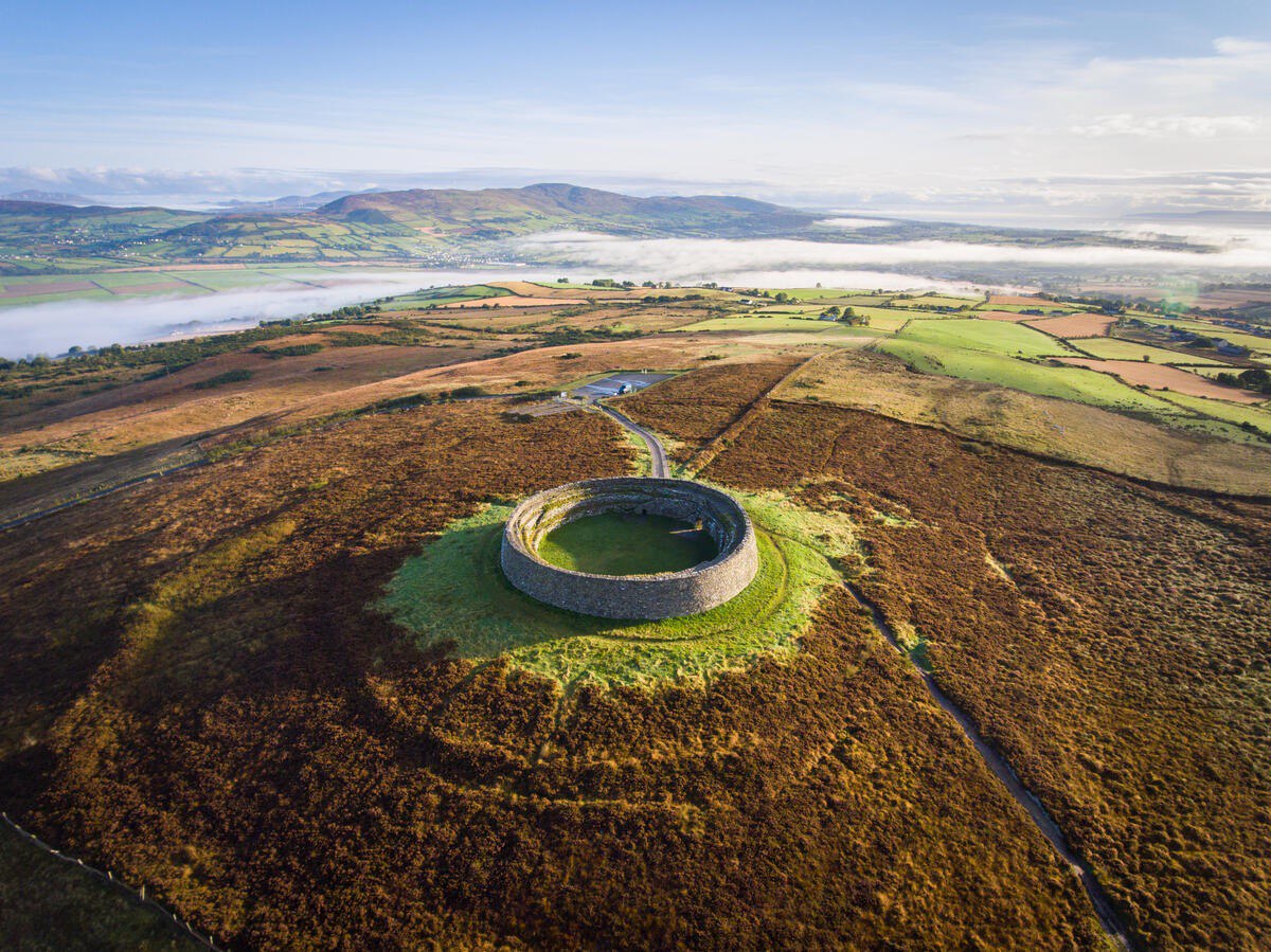 Slieve League cliffs towering over Atlantic Ocean
